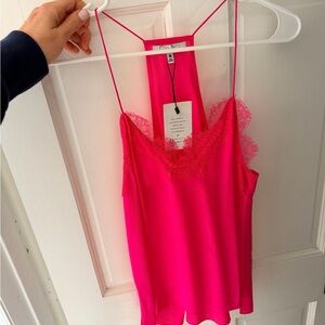 Cami NYC Vibrant Pink Lace Trim Camisole